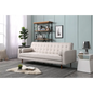 Sofa Bed 3 Seater Button Tufted Lounge Set for Living Room Couch in Fabric Beige Colour