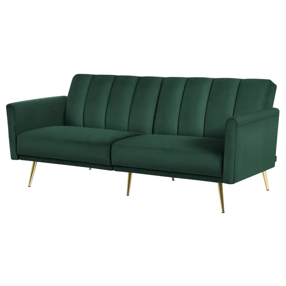 Sofa Bed 3 Seater Couch Convertible Lounge Adjustable Arm Recliner Velvet