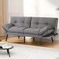 Sofa Bed Convertible 3 Seater Couch Recliner Lounge Chair Fabric Grey