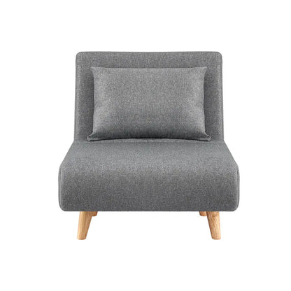 Sofa Bed Convertible Couch Recliner Lounge Chair Linen Grey