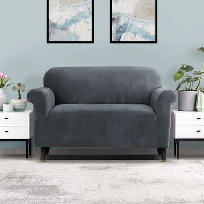 Sofa Cover Couch Covers 2 Seater Velvet Grey