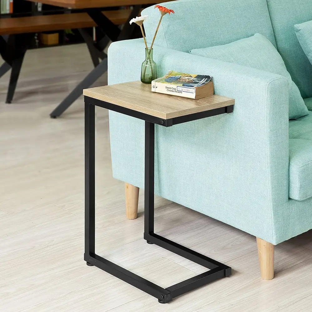 Sofa Side Table for Coffee Time | Modern Table Light Wood Black