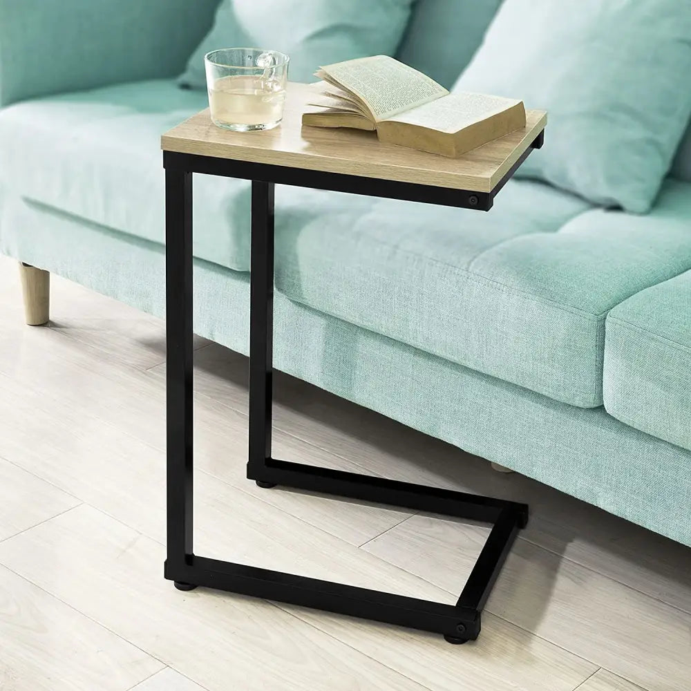 Sofa Side Table for Coffee Time | Sleek Black Metal Frame Light
