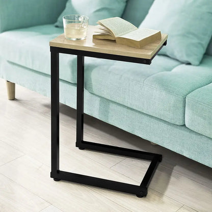 Sofa Side Table for Coffee Time | Sleek Black Metal Frame Light