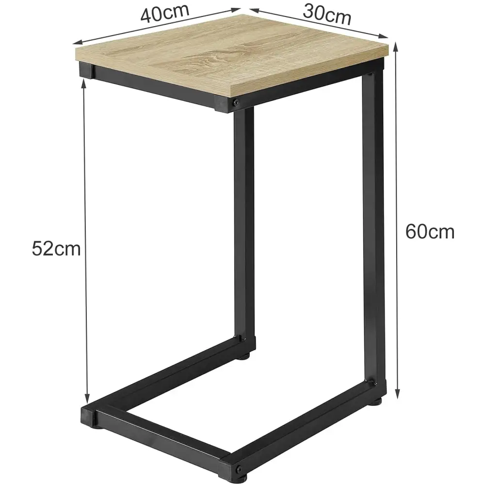 Sofa Side Table for Coffee Time | Modern Table Light Wood-grain Black