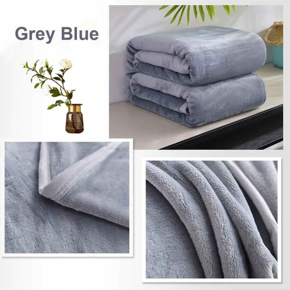 Soft Winter Flannel Blanket for Office Home Lunch Break Warm Cozy Throw - Wine Red