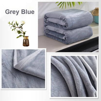 Soft Winter Flannel Blanket for Office Home Lunch Break Warm Cozy Throw - Wine Red