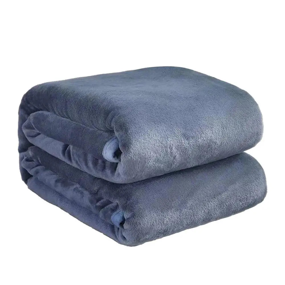 Soft Winter Flannel Blanket for Office Home Lunch Break Warm Cozy Throw - Wine Red