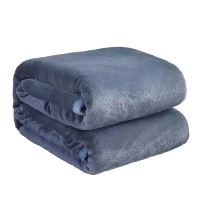 Soft Winter Flannel Blanket for Office Home Lunch Break Warm Cozy Throw - Wine Red