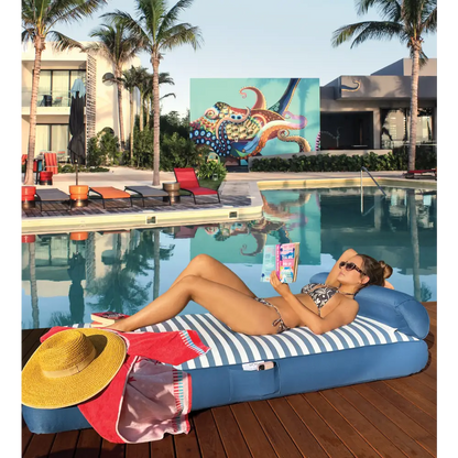Spire Adalus Luxury Pool Lounge Blue Stripe Rl-935b