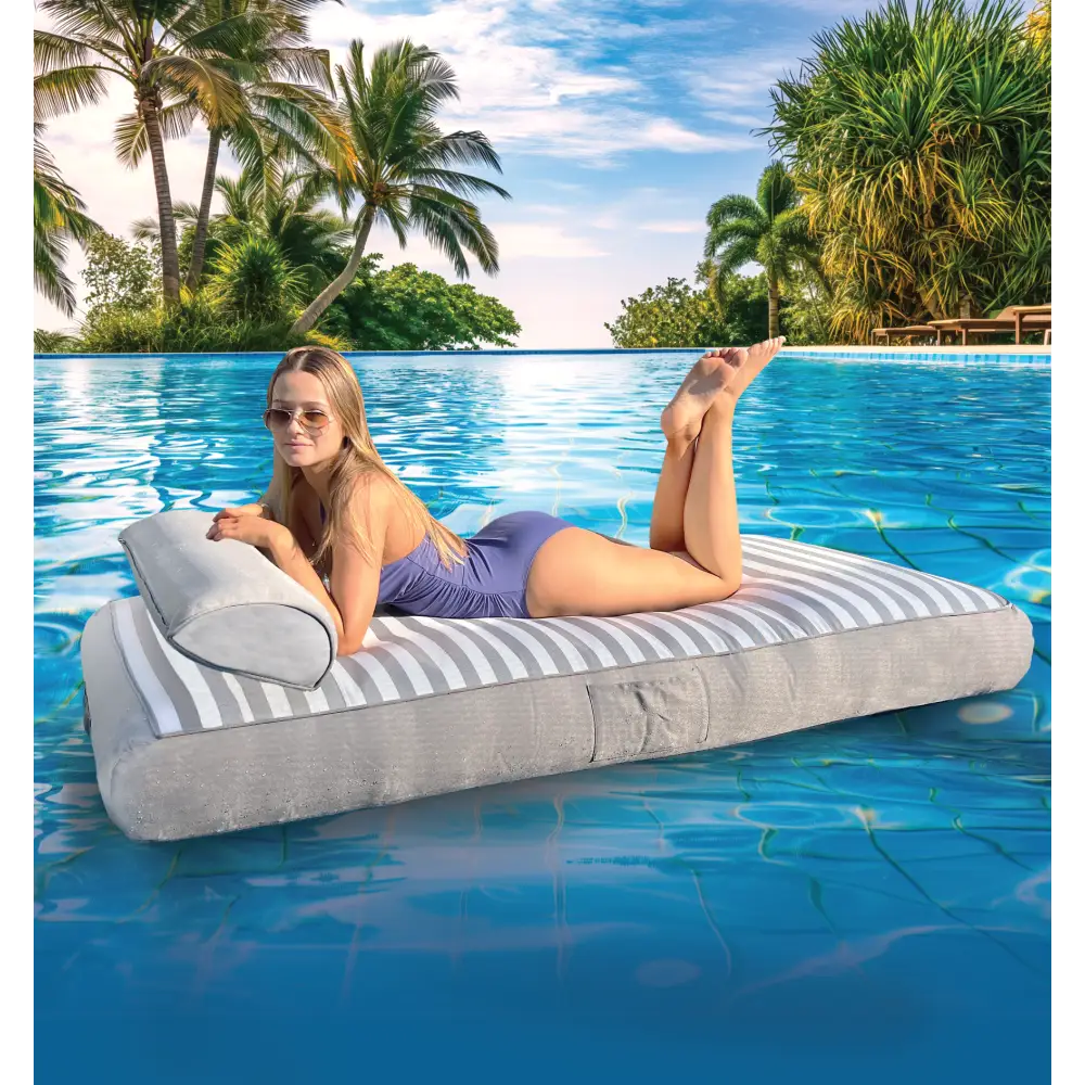 Spire Adalus Luxury Pool Lounge Grey Stripe Rl-935g
