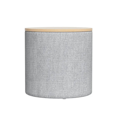 Storage Ottoman Blanket Box 40cm Linen Round Grey