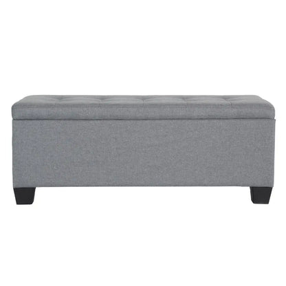 Storage Ottoman Blanket Box 97cm Linen Grey