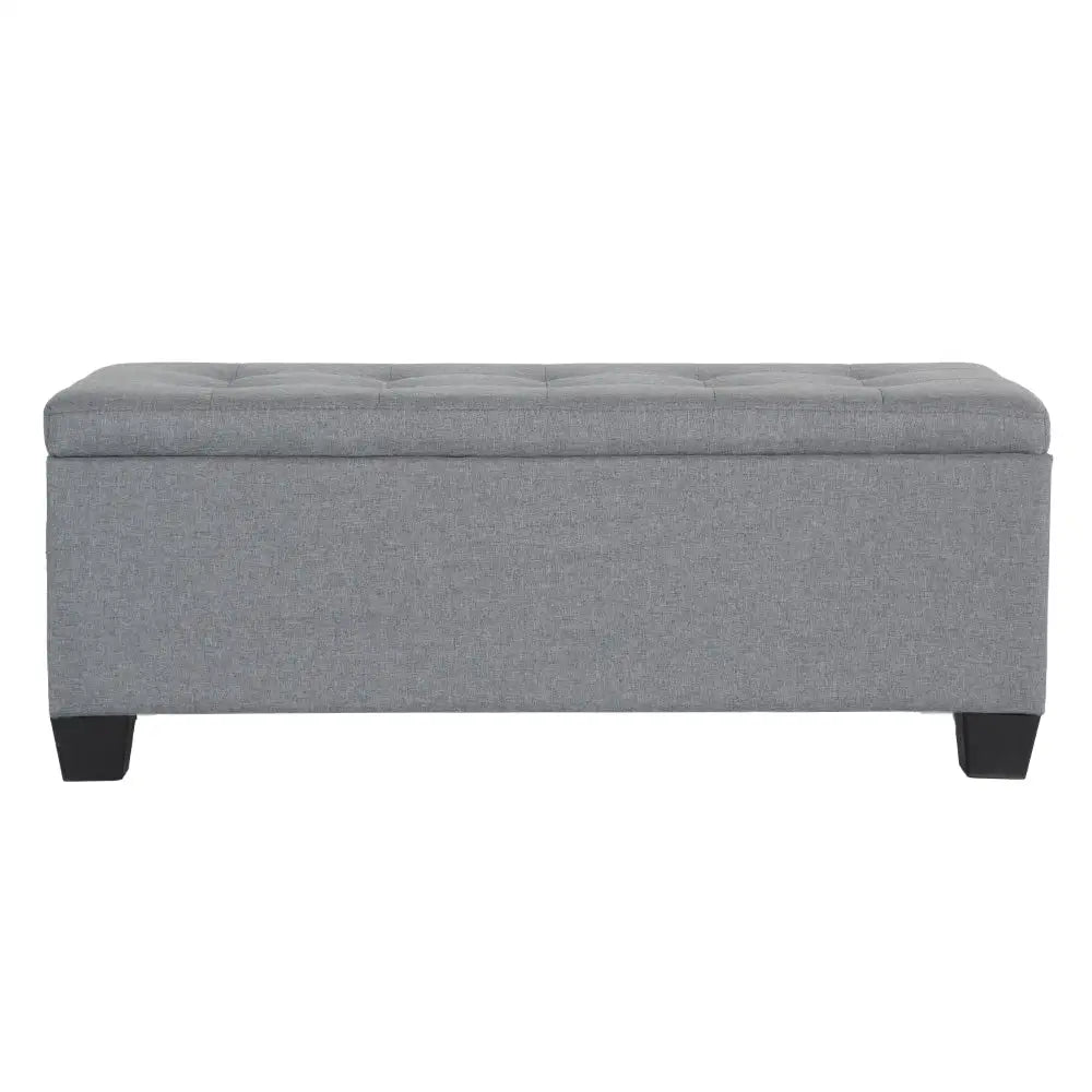 Storage Ottoman Blanket Box 97cm Linen Grey