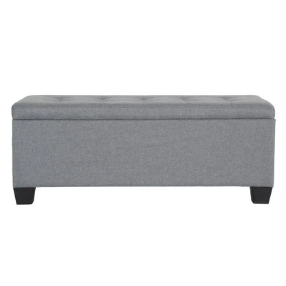 Storage Ottoman Blanket Box 97cm Linen Grey