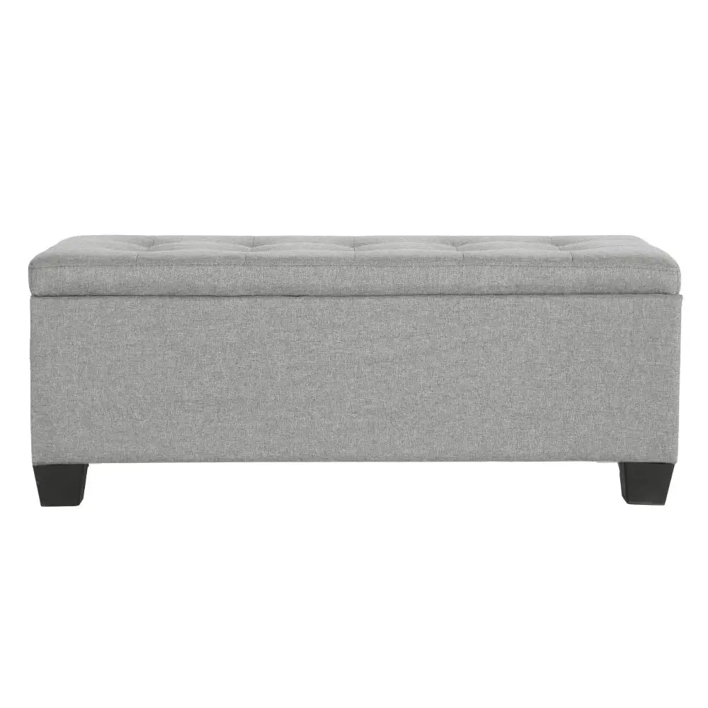Storage Ottoman Blanket Box 97cm Linen Light Grey