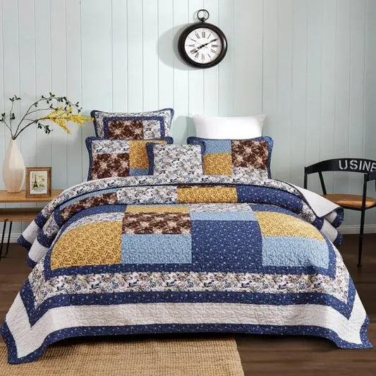 Sycamore 100% Cotton Quilted 3 Pcs Bedspread Coverlet Set King