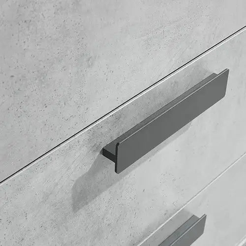Tallboy with 5 Storage Drawers Mdf Combination of Black & Cement Colour
