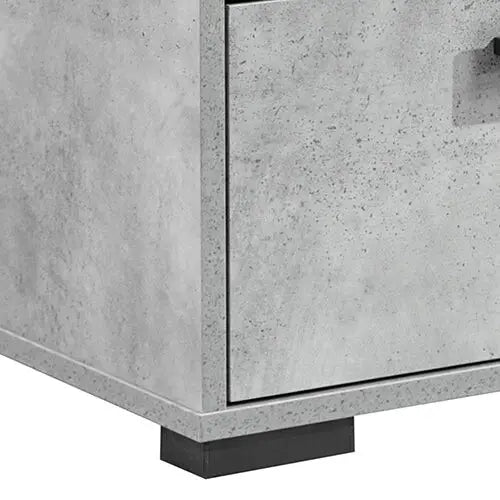 Tallboy with 5 Storage Drawers Mdf Combination of Black & Cement Colour