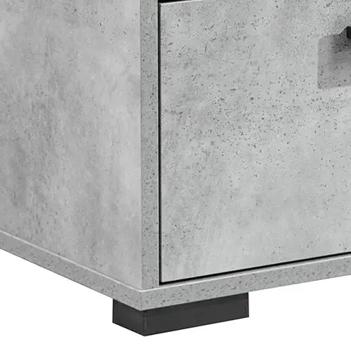 Tallboy with 5 Storage Drawers Mdf Combination of Black & Cement Colour