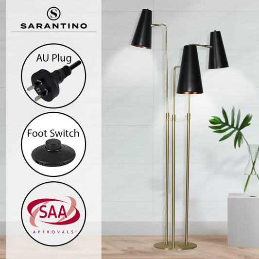 Three Metal Shade Floor Lamp