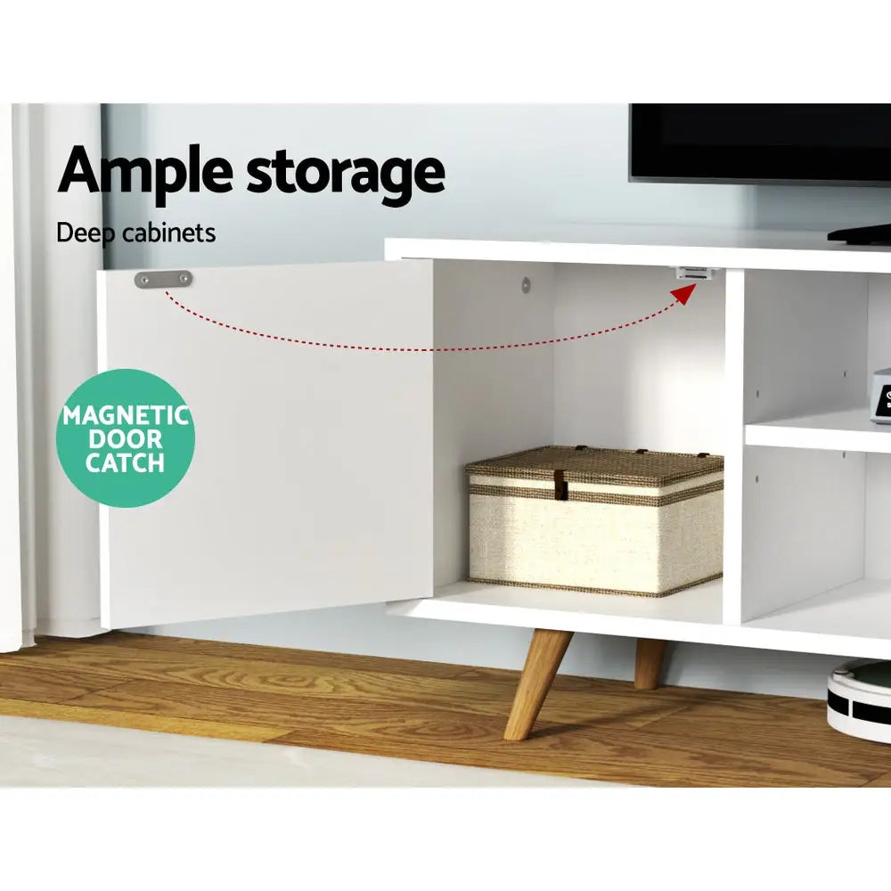 Tv Cabinet Entertainment Unit 120cm White Larin