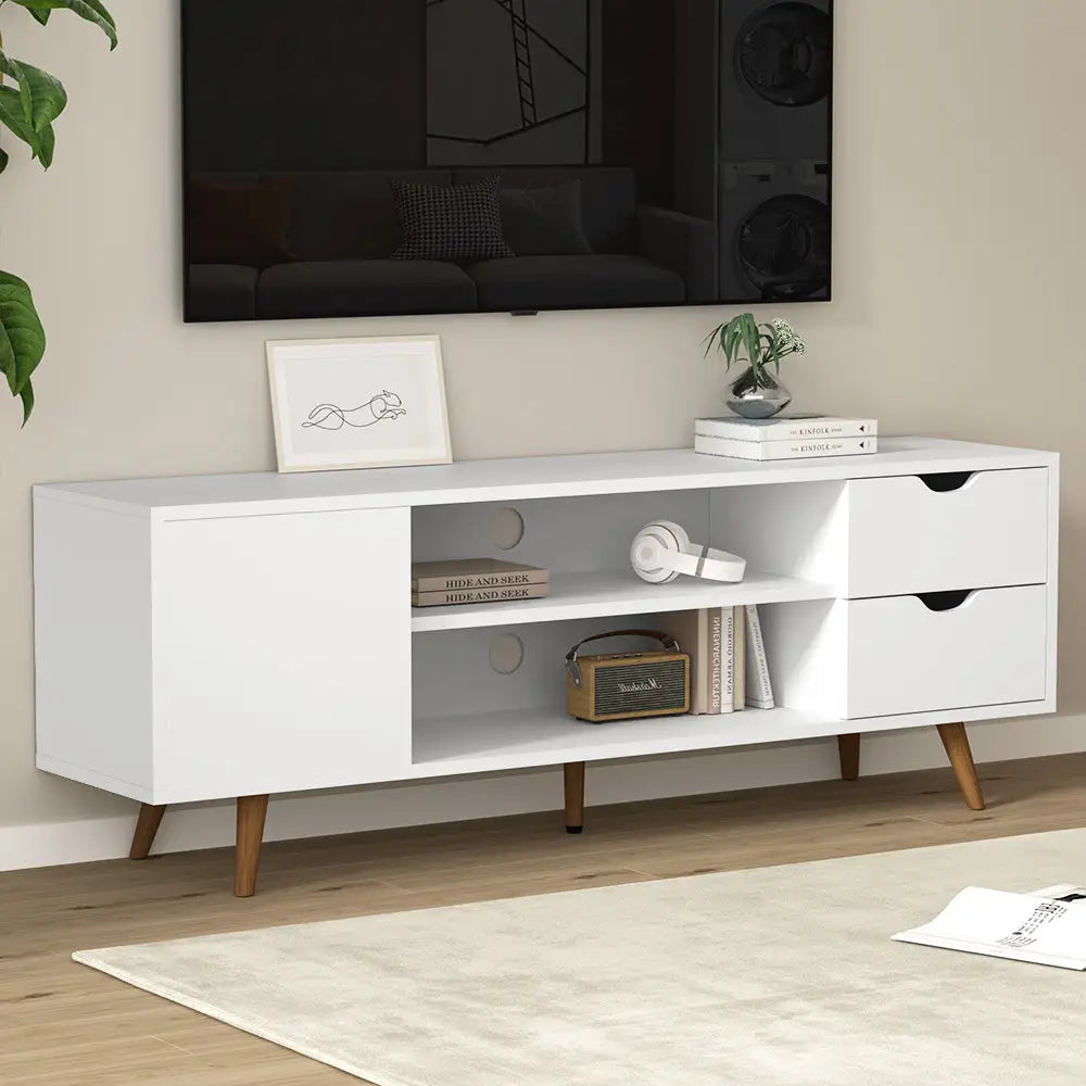 Tv Cabinet Entertainment Unit 120cm White Larin