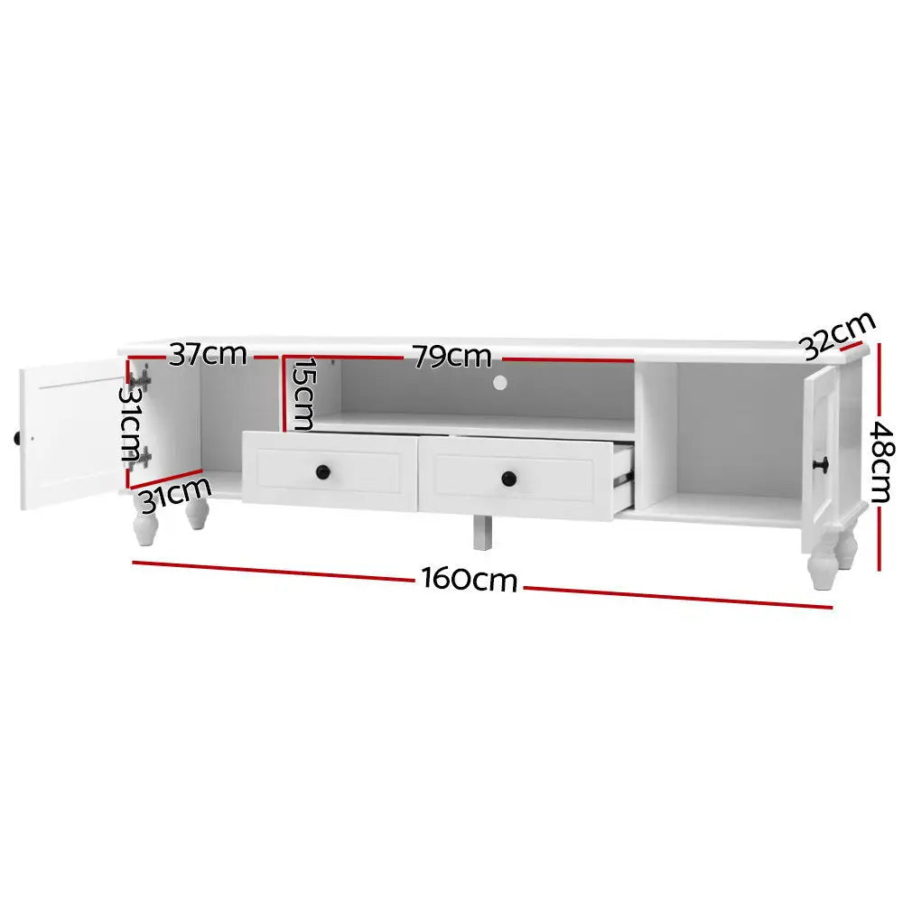 Tv Cabinet Entertainment Unit 160cm White Kubi