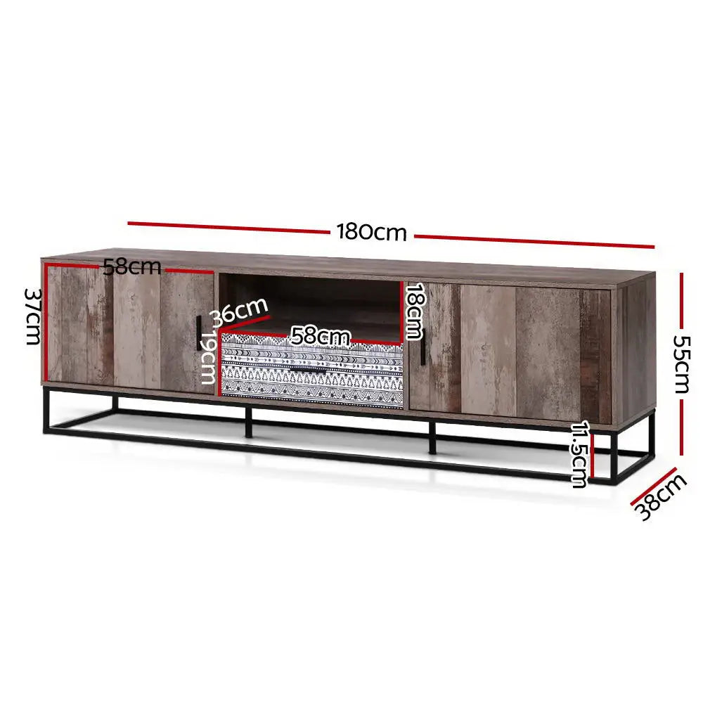 Tv Cabinet Entertainment Unit 180cm Industrial