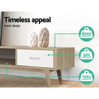 Tv Cabinet Entertainment Unit 180cm Oak White Gary