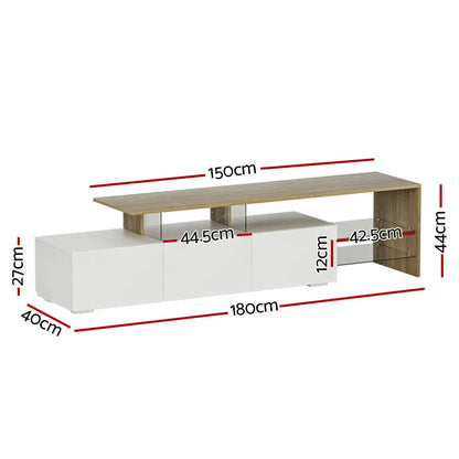 Tv Cabinet Entertainment Unit 180cm Wood White James