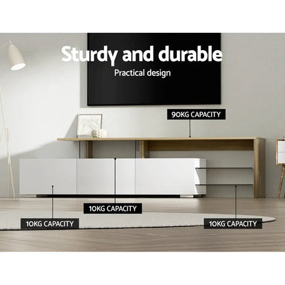 Tv Cabinet Entertainment Unit 180cm Wood White James