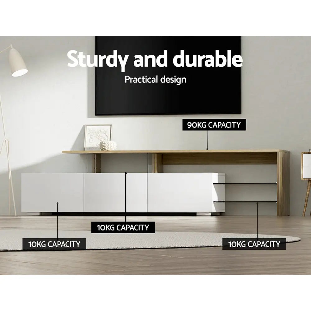 Tv Cabinet Entertainment Unit 180cm Wood White James