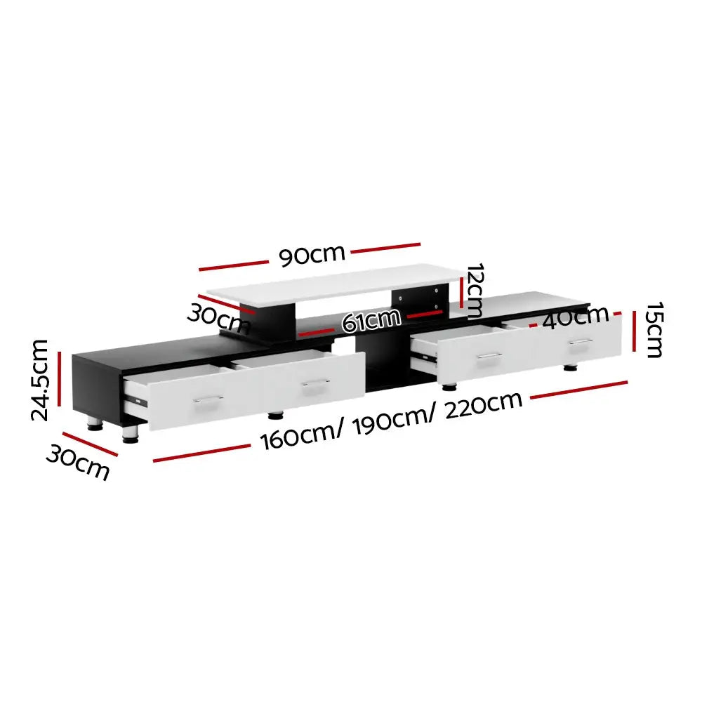 Tv Cabinet Entertainment Unit Extendable 160cm to 220cm