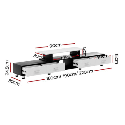 Tv Cabinet Entertainment Unit Extendable 160cm to 220cm