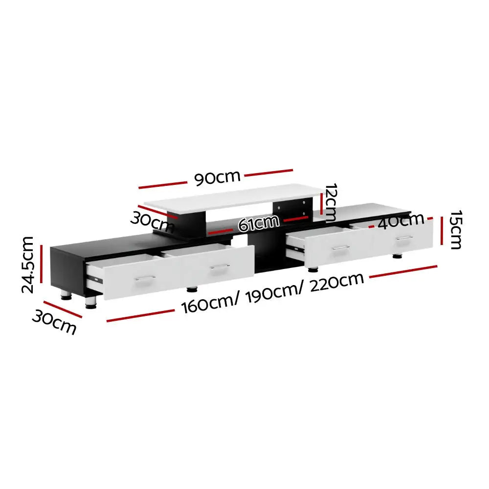 Tv Cabinet Entertainment Unit Extendable 160cm to 220cm