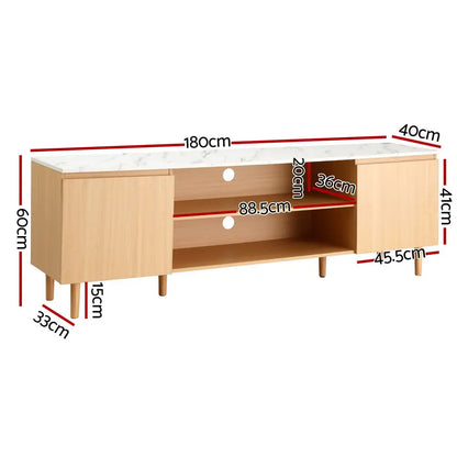 Tv Cabinet Entertainment Unit Stand 180cm Pine White