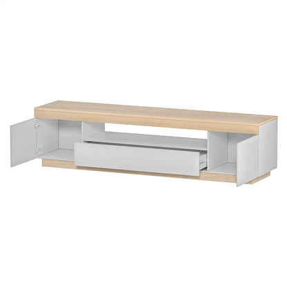Tv Cabinet Entertainment Unit Stand 180cm White Wood