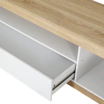 Tv Cabinet Entertainment Unit Stand 180cm White Wood