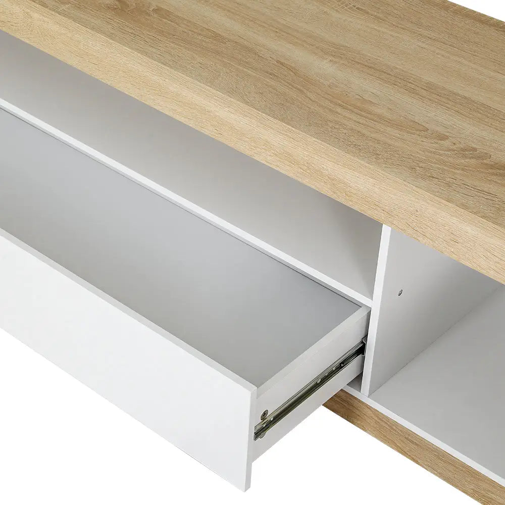 Tv Cabinet Entertainment Unit Stand 180cm White Wood