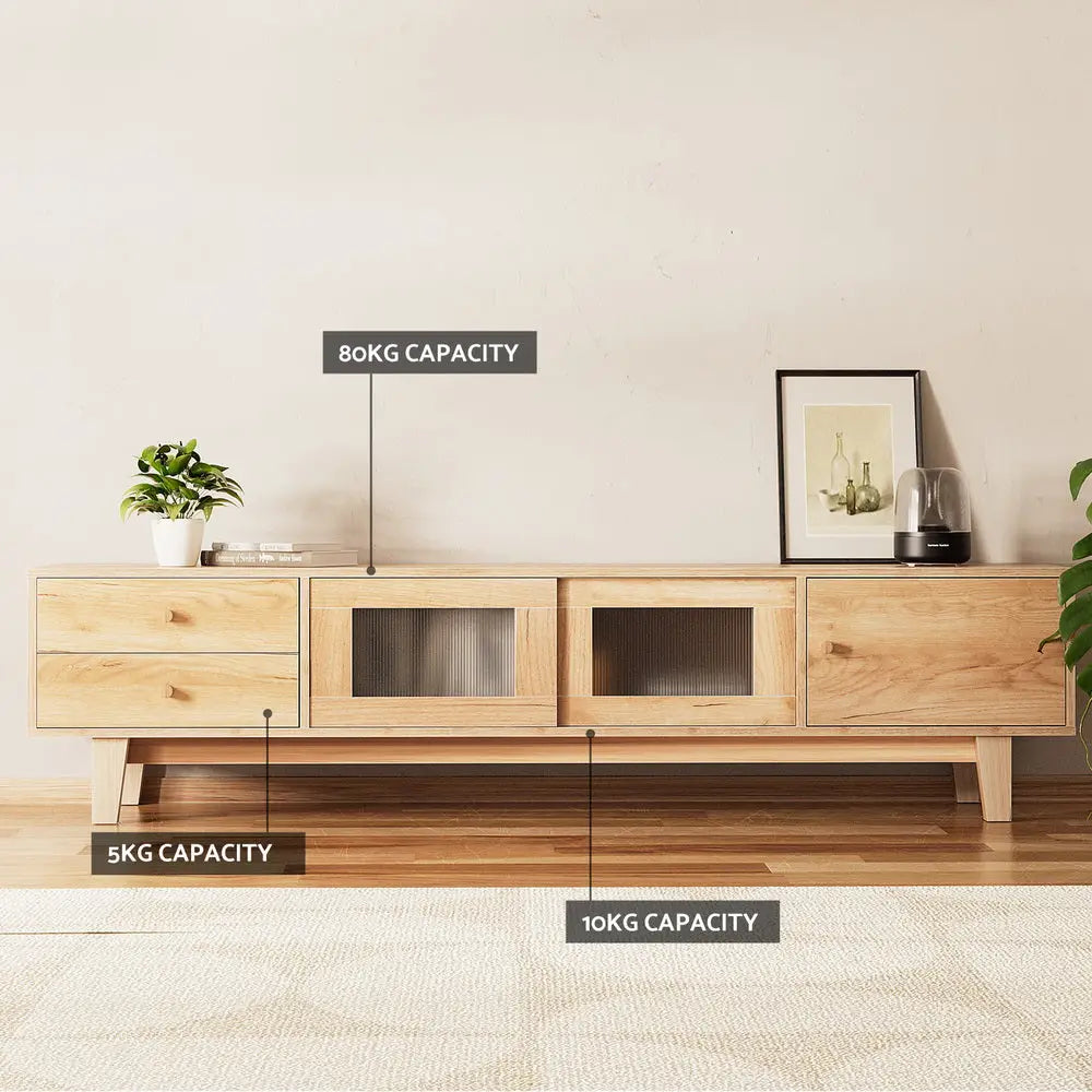 Tv Cabinet Entertainment Unit Stand Storage Drawer 180cm