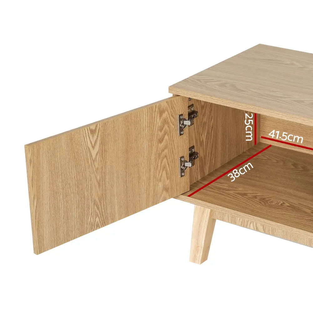 Tv Cabinet Entertainment Unit Stand Storage Shelves 140cm