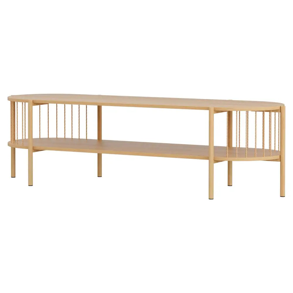 Tv Unit Entertainment Storage Shelf 148cm Pine