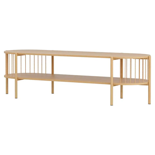 Tv Unit Entertainment Storage Shelf 148cm Pine