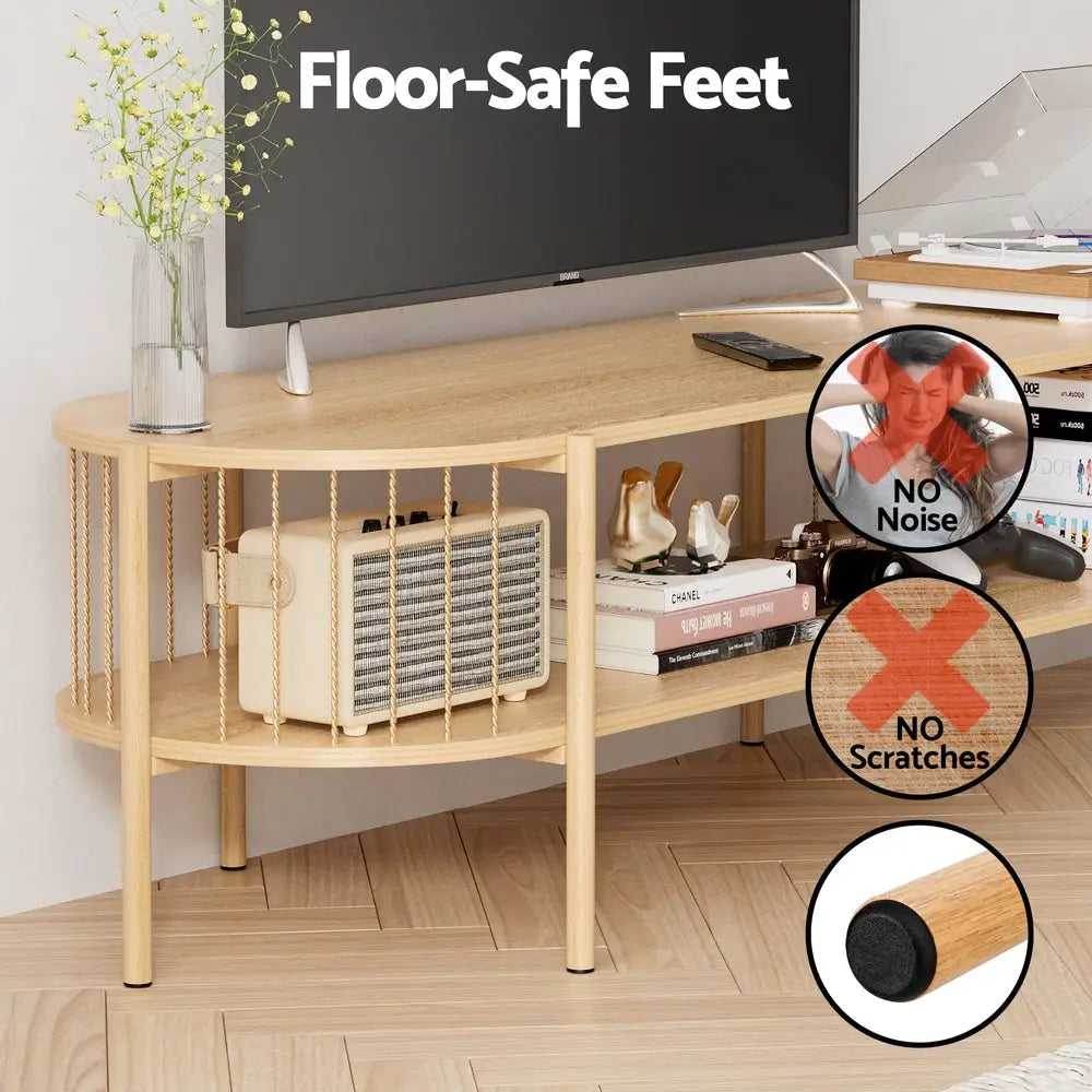 Tv Unit Entertainment Storage Shelf 148cm Pine