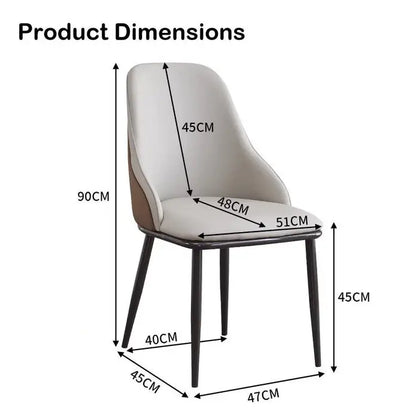 Velluto Dining Chair Modern Upholstered Leather Kitchen Chairs with Armrests Bathtub Leisure Lounge Living Room Bedroom