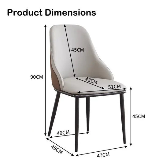 Velluto Dining Chair Modern Upholstered Leather Kitchen Chairs with Armrests Bathtub Leisure Lounge Living Room Bedroom