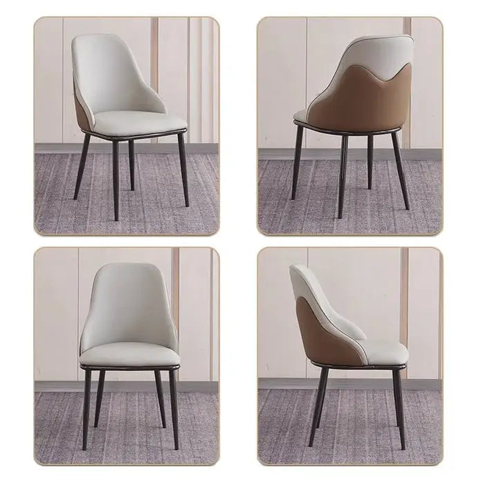 Velluto Dining Chair Modern Upholstered Leather Kitchen Chairs with Armrests Bathtub Leisure Lounge Living Room Bedroom