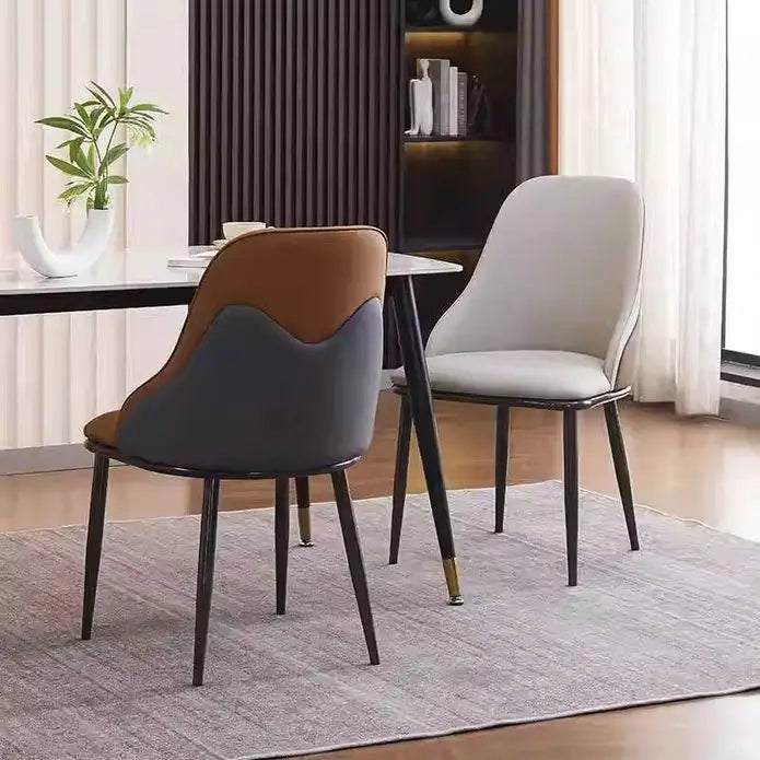 Velluto Dining Chair Modern Upholstered Leather Kitchen Chairs with Armrests Bathtub Leisure Lounge Living Room Bedroom