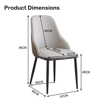 Velluto Dining Chair Modern Upholstered Leather Kitchen Chairs with Armrests Bathtub Leisure Lounge Living Room Bedroom